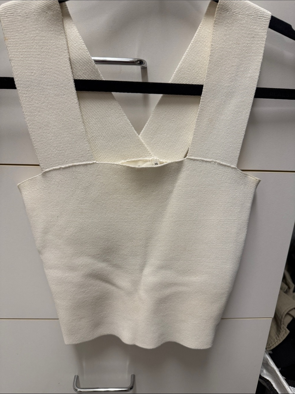 A.L.C. Cream Cross-Back Textured Tank